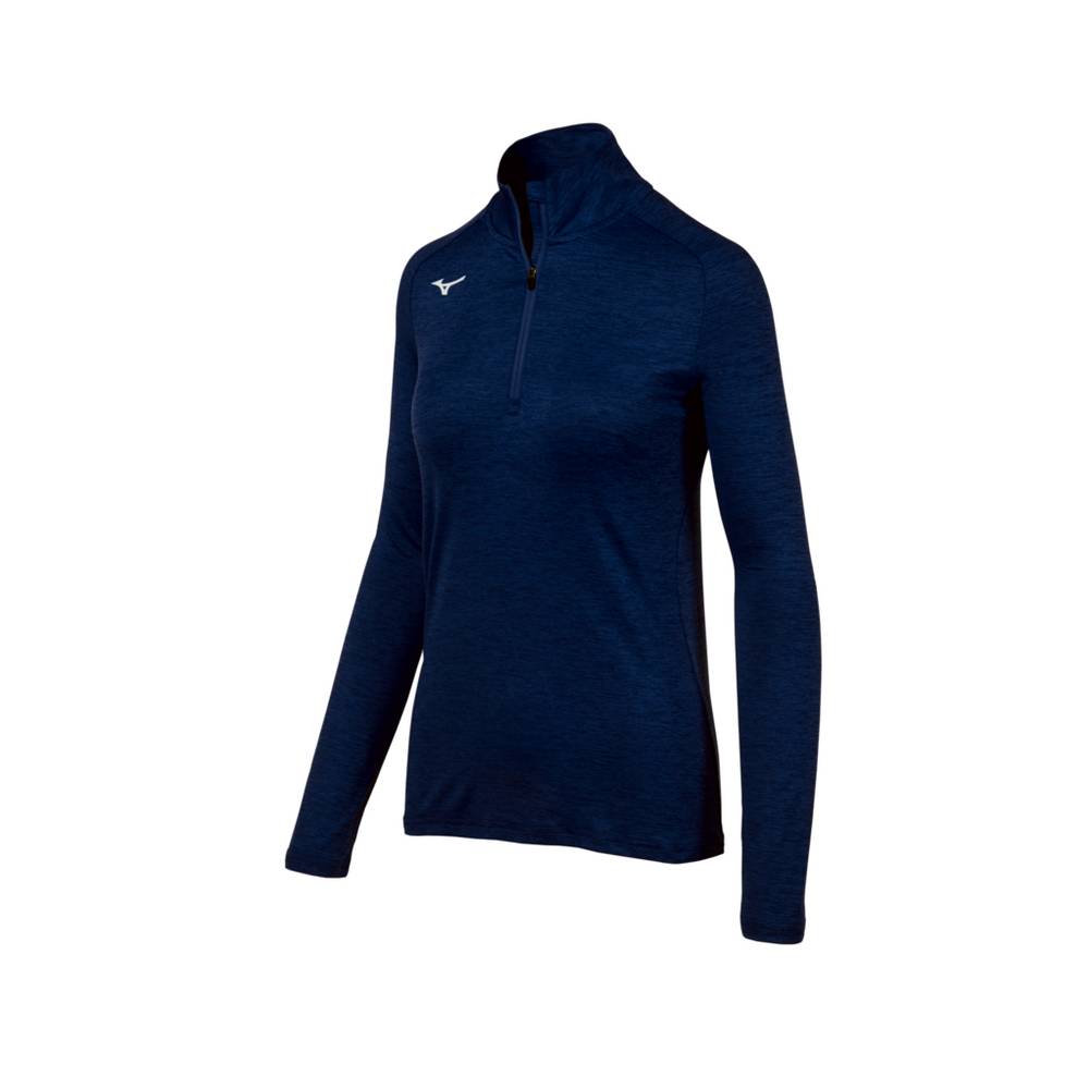 Maglione Mizuno Alpha ½ Cerniera Donna - Blu Marino - 84310-UBYO